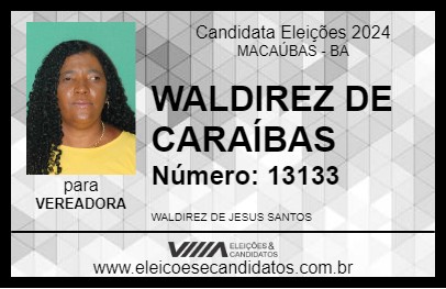 Candidato WALDIREZ DE CARAÍBAS 2024 - MACAÚBAS - Eleições