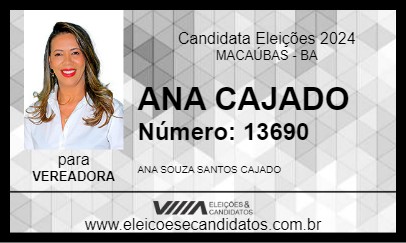 Candidato ANA CAJADO 2024 - MACAÚBAS - Eleições