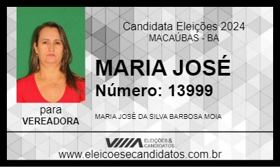 Candidato MARIA JOSÉ 2024 - MACAÚBAS - Eleições