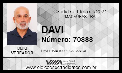 Candidato DAVI  2024 - MACAÚBAS - Eleições