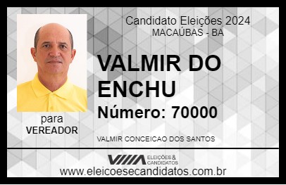 Candidato VALMIR DO ENCHU 2024 - MACAÚBAS - Eleições