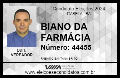 Candidato BIANO DA FARMÁCIA 2024 - ITABELA - Eleições