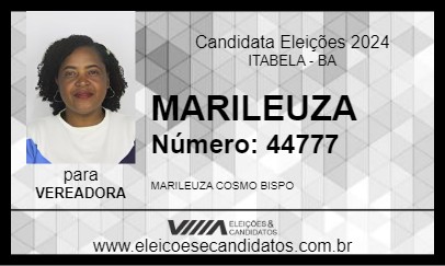 Candidato MARILEUZA 2024 - ITABELA - Eleições