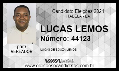 Candidato LUCAS LEMOS 2024 - ITABELA - Eleições