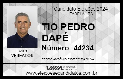 Candidato TIO PEDRO DAPÉ 2024 - ITABELA - Eleições