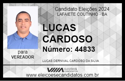 Candidato LUCAS CARDOSO 2024 - LAFAIETE COUTINHO - Eleições