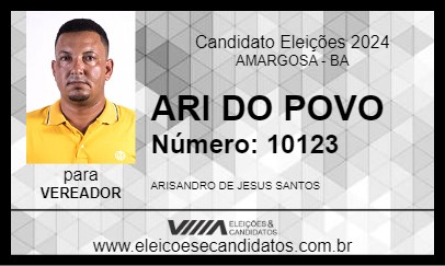 Candidato ARI DO POVO  2024 - AMARGOSA - Eleições