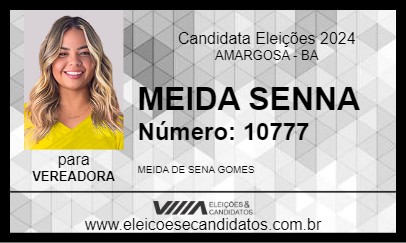 Candidato MEIDA SENNA  2024 - AMARGOSA - Eleições