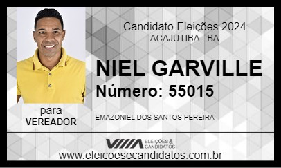 Candidato NIEL GARVILLE 2024 - ACAJUTIBA - Eleições