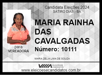 Candidato MARIA RAINHA DAS CAVALGADAS 2024 - SÁTIRO DIAS - Eleições