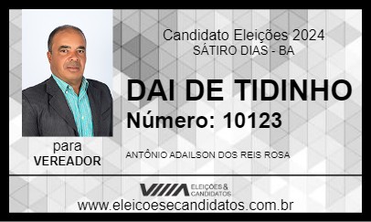 Candidato DAI DE TIDINHO 2024 - SÁTIRO DIAS - Eleições