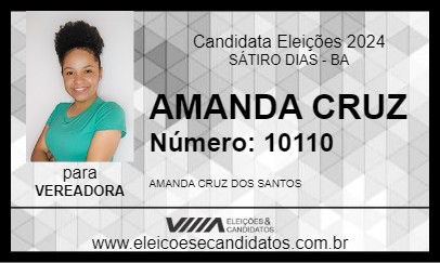 Candidato AMANDA CRUZ 2024 - SÁTIRO DIAS - Eleições