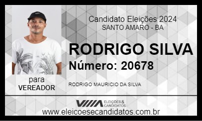 Candidato RODRIGO SILVA 2024 - SANTO AMARO - Eleições