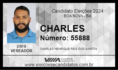 Candidato CHARLES 2024 - BOA NOVA - Eleições