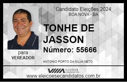 Candidato TONHE DE JASSON 2024 - BOA NOVA - Eleições