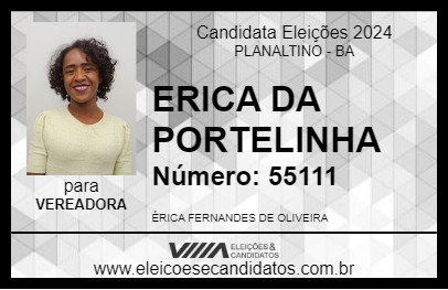 Candidato ERICA DA PORTELINHA 2024 - PLANALTINO - Eleições