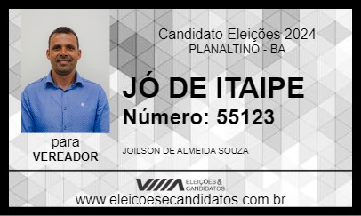 Candidato JÓ DE ITAIPE 2024 - PLANALTINO - Eleições