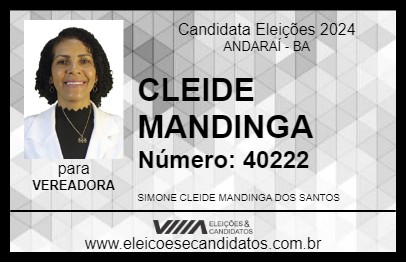 Candidato CLEIDE MANDINGA 2024 - ANDARAÍ - Eleições