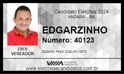 Candidato EDGARZINHO 2024 - ANDARAÍ - Eleições