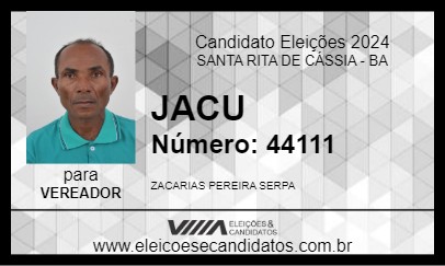 Candidato JACU 2024 - SANTA RITA DE CÁSSIA - Eleições