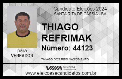 Candidato THIAGO REFRIMAK 2024 - SANTA RITA DE CÁSSIA - Eleições