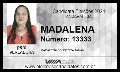 Candidato MADALENA 2024 - ANDARAÍ - Eleições