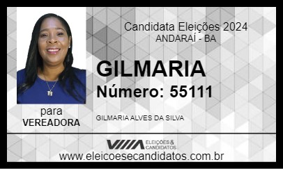 Candidato GILMARIA 2024 - ANDARAÍ - Eleições