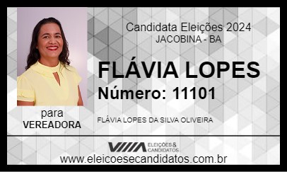 Candidato FLÁVIA LOPES 2024 - JACOBINA - Eleições