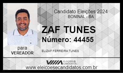 Candidato ZAF TUNES 2024 - BONINAL - Eleições