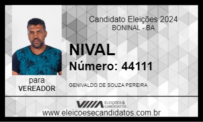 Candidato NIVAL 2024 - BONINAL - Eleições