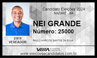 Candidato NEI GRANDE 2024 - NAZARÉ - Eleições