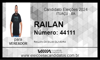 Candidato RAILAN 2024 - ITUAÇU - Eleições