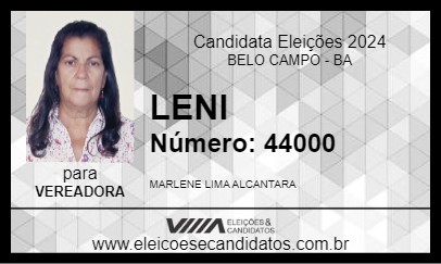 Candidato LENI 2024 - BELO CAMPO - Eleições