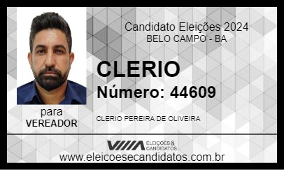 Candidato CLERIO 2024 - BELO CAMPO - Eleições