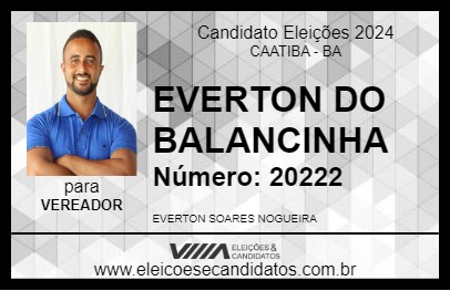 Candidato EVERTON DO BALANCINHA 2024 - CAATIBA - Eleições