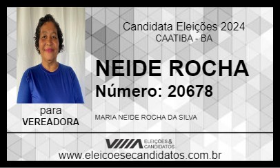 Candidato NEIDE ROCHA 2024 - CAATIBA - Eleições