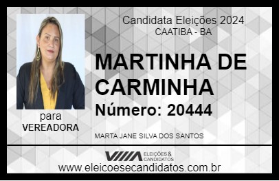 Candidato MARTINHA DE CARMINHA 2024 - CAATIBA - Eleições