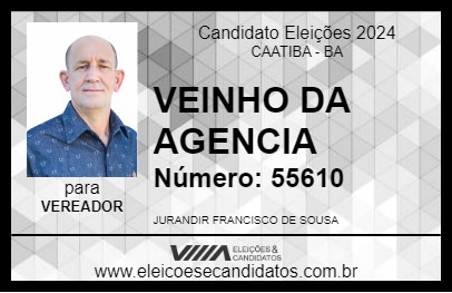 Candidato VEINHO DA AGENCIA 2024 - CAATIBA - Eleições