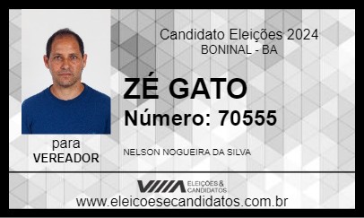 Candidato ZÉ GATO 2024 - BONINAL - Eleições