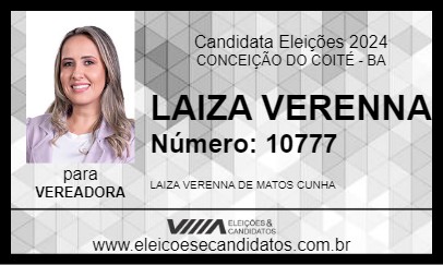 Candidato LAIZA VERENNA 2024 - CONCEIÇÃO DO COITÉ - Eleições