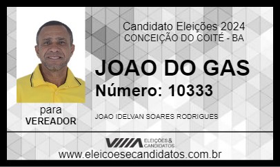 Candidato JOAO DO  GAS 2024 - CONCEIÇÃO DO COITÉ - Eleições