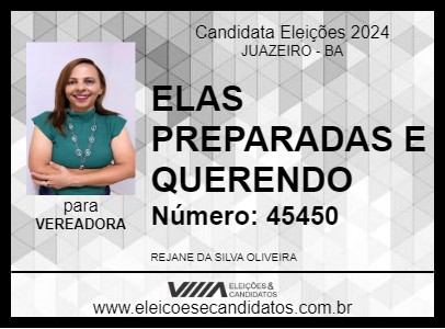 Candidato REJANE PREPARADAS E QUERENDO 2024 - JUAZEIRO - Eleições