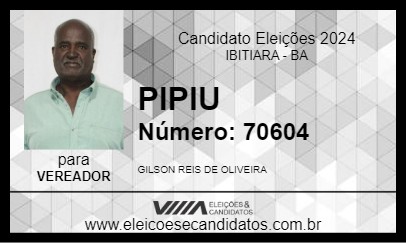 Candidato PIPIU 2024 - IBITIARA - Eleições