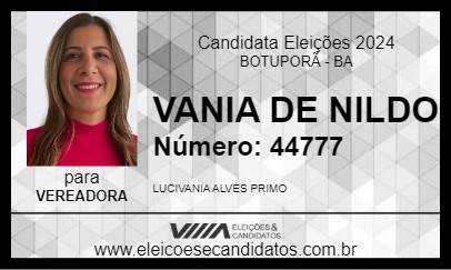 Candidato VANIA DE NILDO 2024 - BOTUPORÃ - Eleições