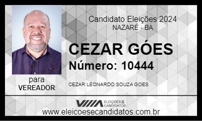 Candidato CEZAR GÓES 2024 - NAZARÉ - Eleições