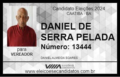 Candidato DANIEL DE SERRA PELADA 2024 - CAATIBA - Eleições