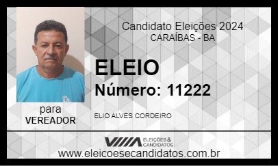 Candidato ELEIO 2024 - CARAÍBAS - Eleições