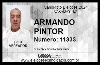 Candidato ARMANDO PINTOR 2024 - CARAÍBAS - Eleições