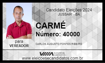 Candidato CARMÉ 2024 - JUSSARI - Eleições