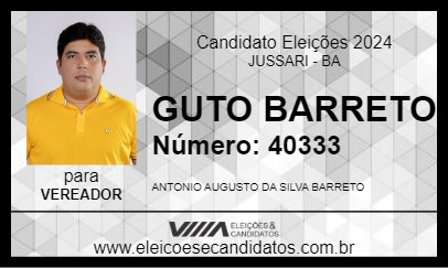 Candidato GUTO BARRETO 2024 - JUSSARI - Eleições